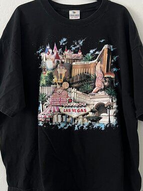 Vintage Las Vegas Graphic Tee XXL Circus Circus Tag Y2K Hotels on the Strip USA